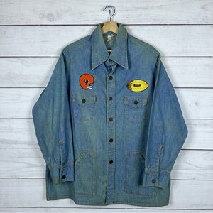 Vintage 1960s Florida Gators Denim Button Shirt XL